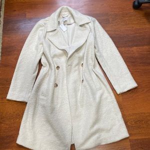 Loft Off-White Double Breasted Coat